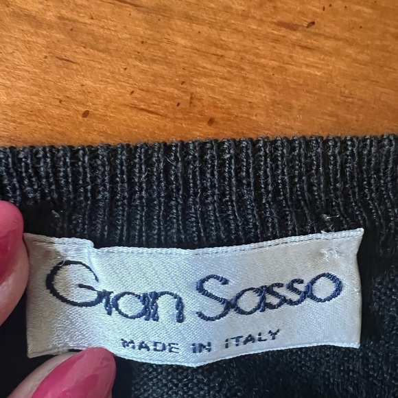 Imported from Italy Gran Sasso Black Wool Sweater Size M - Picture 2 of 5